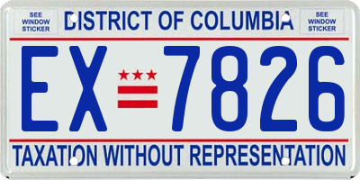 DC license plate EX7826