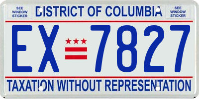 DC license plate EX7827