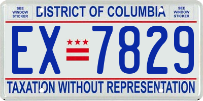 DC license plate EX7829