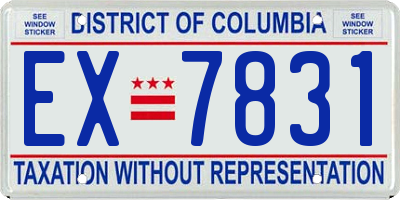 DC license plate EX7831