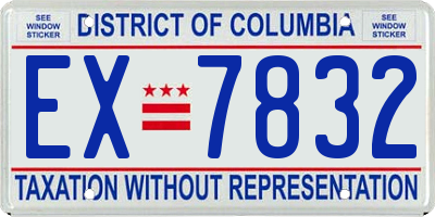 DC license plate EX7832