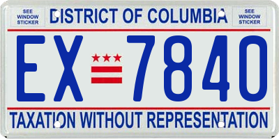 DC license plate EX7840
