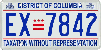 DC license plate EX7842