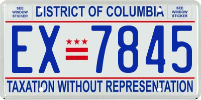 DC license plate EX7845