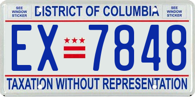 DC license plate EX7848