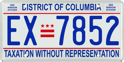 DC license plate EX7852
