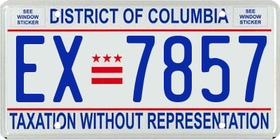 DC license plate EX7857