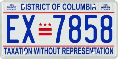 DC license plate EX7858