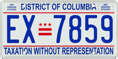 DC license plate EX7859