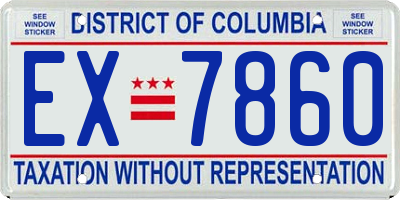 DC license plate EX7860