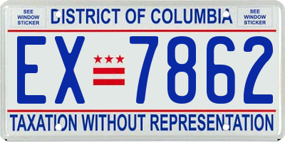 DC license plate EX7862