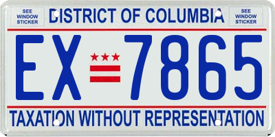 DC license plate EX7865