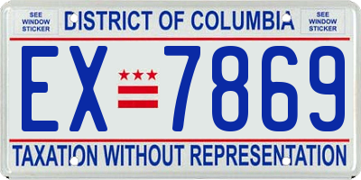 DC license plate EX7869