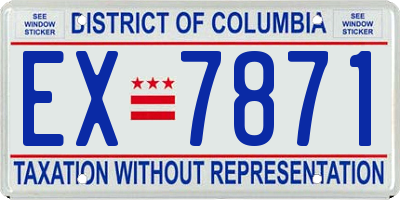 DC license plate EX7871