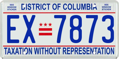 DC license plate EX7873