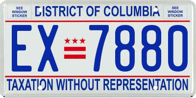 DC license plate EX7880