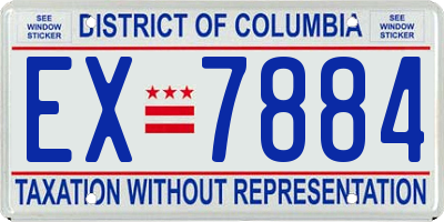 DC license plate EX7884