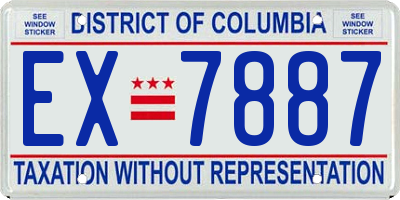 DC license plate EX7887