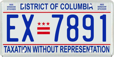 DC license plate EX7891