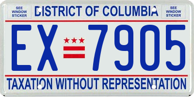 DC license plate EX7905