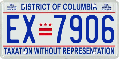DC license plate EX7906