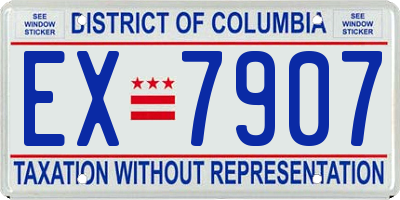DC license plate EX7907