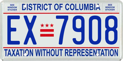 DC license plate EX7908