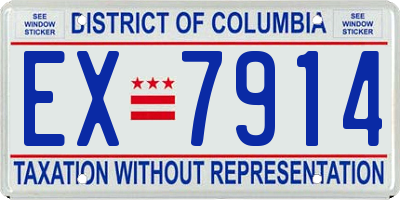 DC license plate EX7914