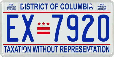 DC license plate EX7920