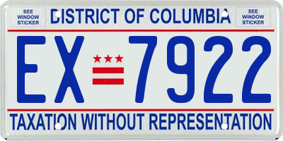 DC license plate EX7922