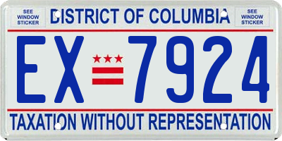 DC license plate EX7924
