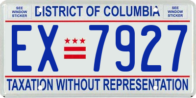 DC license plate EX7927