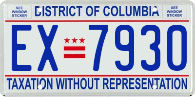 DC license plate EX7930