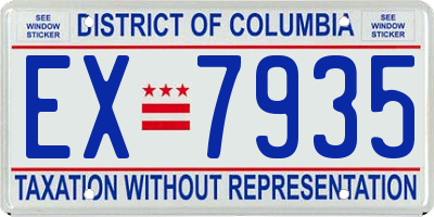 DC license plate EX7935