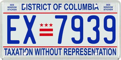 DC license plate EX7939