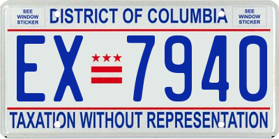 DC license plate EX7940