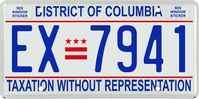 DC license plate EX7941