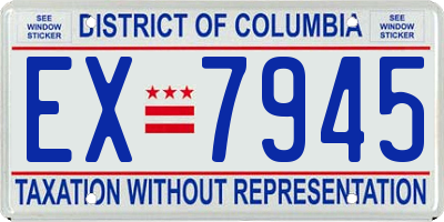 DC license plate EX7945