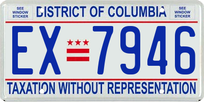 DC license plate EX7946