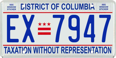 DC license plate EX7947