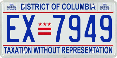 DC license plate EX7949