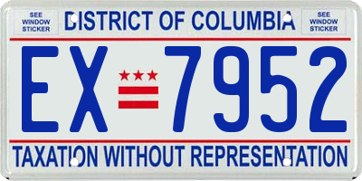 DC license plate EX7952