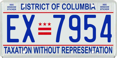 DC license plate EX7954