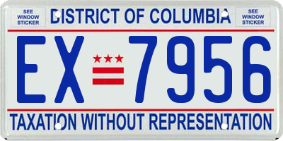 DC license plate EX7956