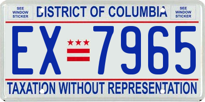 DC license plate EX7965