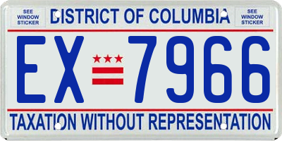 DC license plate EX7966