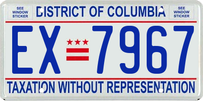 DC license plate EX7967