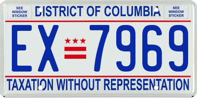 DC license plate EX7969