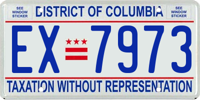 DC license plate EX7973