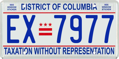 DC license plate EX7977